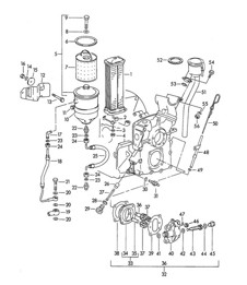 Lubrificazione motore - M >> 67 000, M >> 81 200 - (Modello: 1300 /S, 1600, 1600 S) 356, 356A 1950-1959