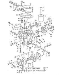 Pièces détachées pour Carburateur - SOLEX 40 PBIC - M >> 81 200 (Modèle : 527/528, 1600 S) 356, 356A 1950-1959