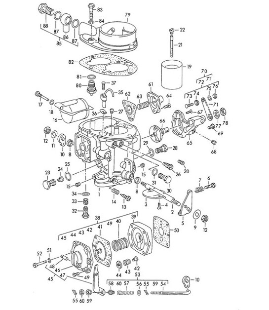 Diagram 107-030 Porsche 356 (1950-1965) Engine