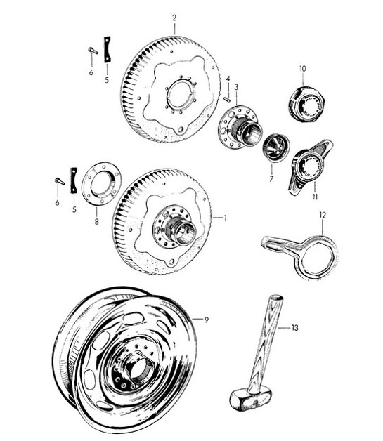 Diagram 601-005 Porsche Boxster 986/987/981 (1997-2016) Wielen, Remmen