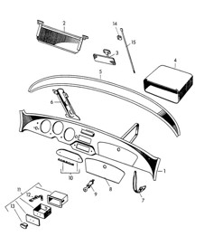 Tableau de bord (Modèle : 356 A : COUPÉ, CABRIOLET, CONVERTIBLE) 356A 1955-1959
