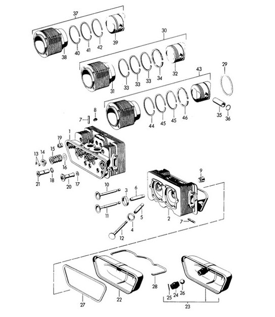 Diagram 103-000 Porsche 997 MK1 GT3 / GT3 RS 2007-09 Engine