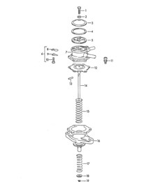 Parti singole per pompa carburante (modello: 1600, 1600 S, 1600 S90, 1600 C/SC) 356B / 356C 1960-1965