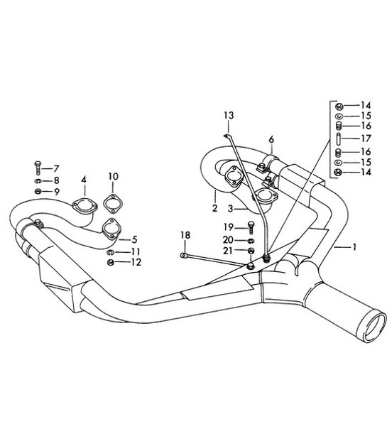 Diagram 202-007 Porsche Macan (95B) MK1 (2014-2018) Système de carburant, système d'échappement