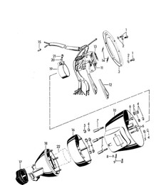 Interruttore piantone sterzo 356B / 356C 1960-1965