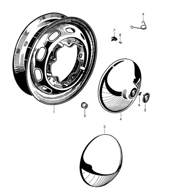 Diagram 601-000 Porsche Macan (95B) MK1 (2014-2018) Roues, Freins