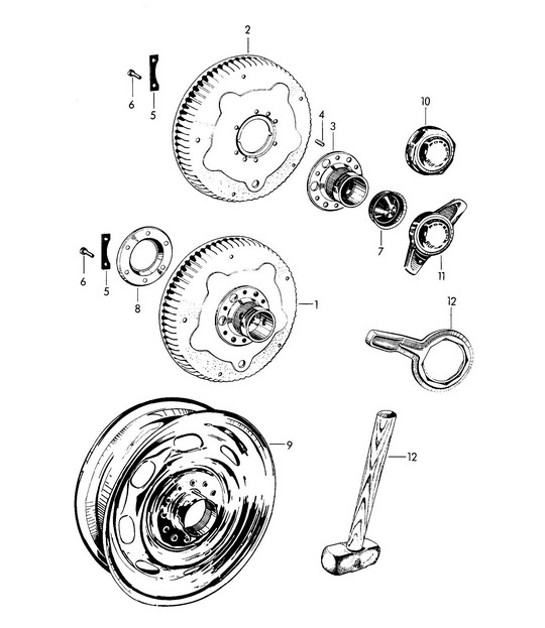 Diagram 601-010 Porsche 991 (911) MK1 2012-2016 Wielen, Remmen