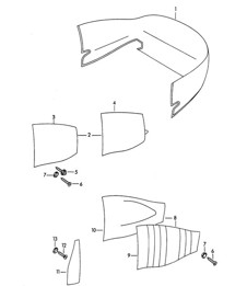 Linings / Interior equipment (Model: CABRIO HARDTOP) 356B / 356C 1960-65