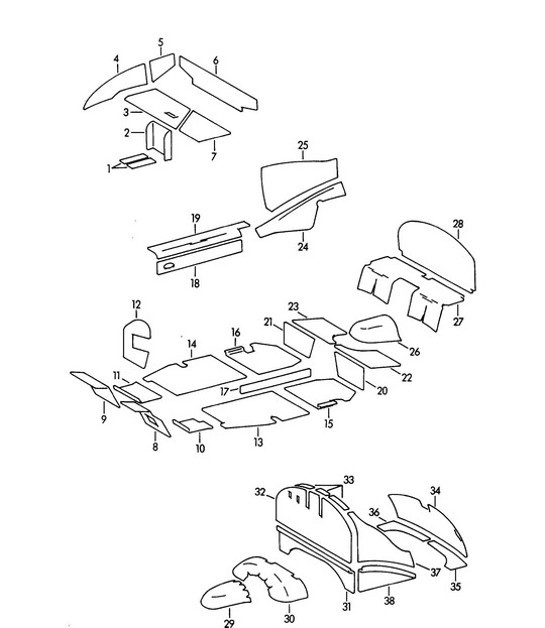 Diagram 807-020 Porsche 955 Cayenne S 4.5L V8 2003-06 Carrozzeria