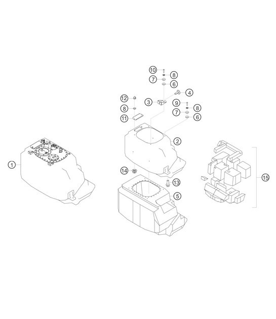 Diagram 2.2-01 Porsche 356 (1950-1965) Fuel System, Exhaust System