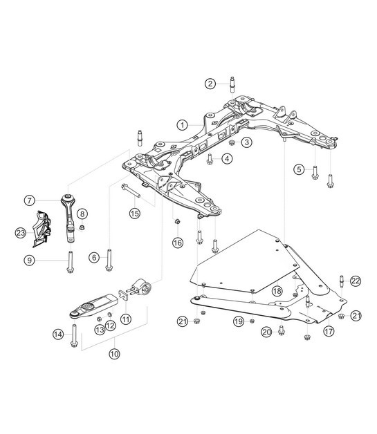 Diagram 4.4-01 Porsche 997 MK1 GT3 2007-09 前轴、转向 