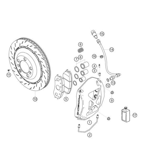 Diagram 6.6-02 Porsche 997 MK1 GT3 / GT3 RS 2007-09 Wheels, Brakes
