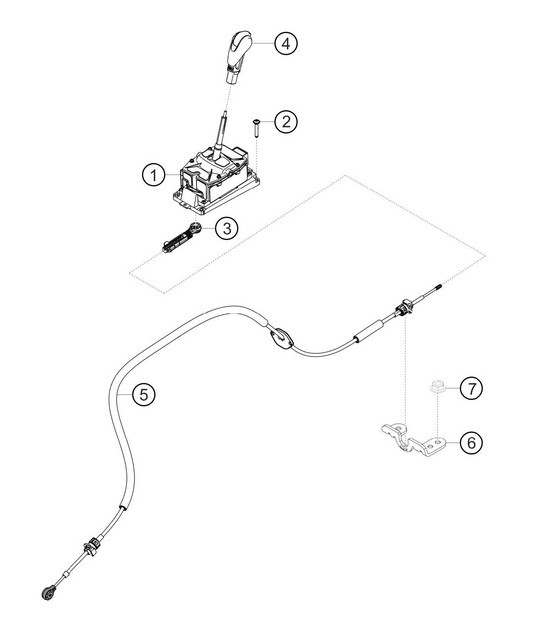 Diagram 7.7-01 Porsche Macan (95B) MK1 (2014-2018) Hand Lever System, Pedal Cluster 