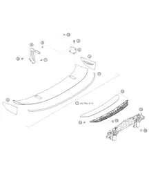 Achterspoiler en achterspoiler 718 Cayman GT4 RS Clubsport 2020-2024