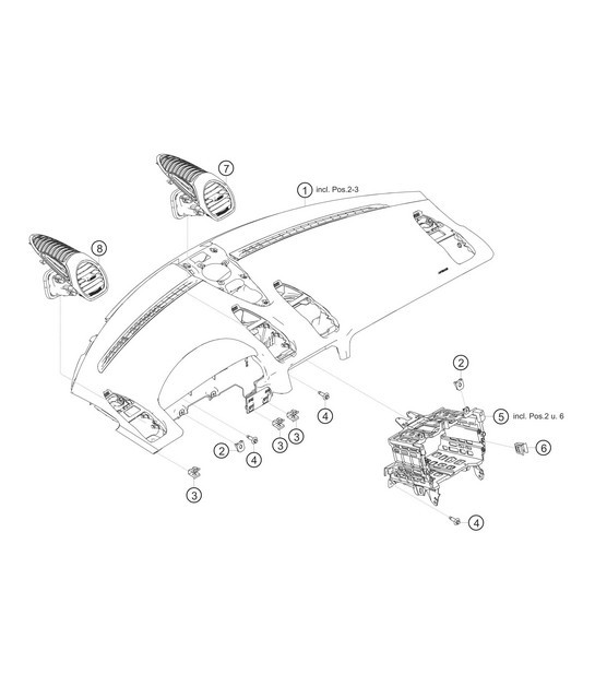 Diagram 8.8-25 Porsche 991 (911) MK1 2012-2016 Carrosserie