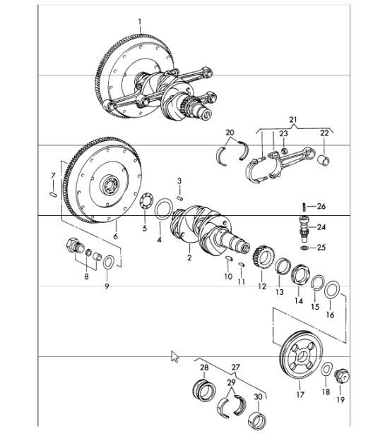Diagram 102-05 Porsche Cayenne 9PA (955) 2003-2006 Engine