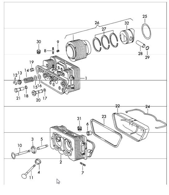 Diagram 103-05 Porsche 911 & 912 (1965-1989) Motor
