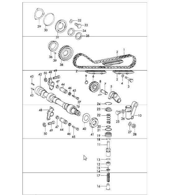 Diagram 103-15 Porsche 970.1 Panamera Turbo V8 4.8L 2009-13 Motore