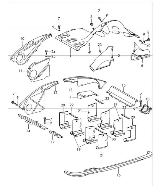 Diagram 105-05 Porsche Cayman 987C / 981C (2005-2016) Moteur