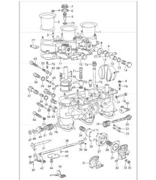 single parts carburettor - WEBER - for 911 /L/S/TU UPTO 1968 and 911 T 1969 ONWARDS