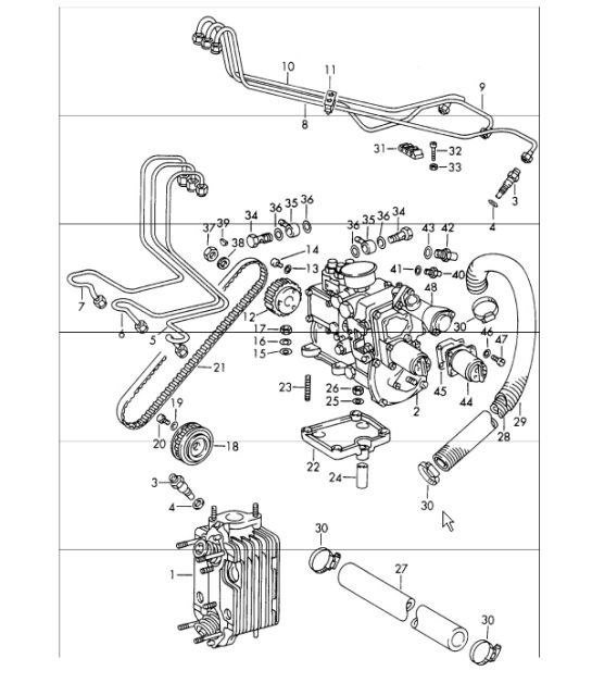 Diagram 107-20 Porsche 964 (911) (1989-1994) Moteur