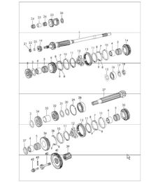 gears and shafts 4-speed transmission 911 1965-69