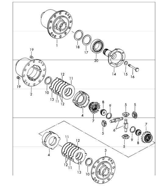 Diagram 305-25 Porsche Cayman 718 2.0L Manual (300 Bhp) Trasmissione