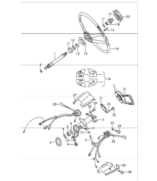 Diagram 403-15 Porsche Macan (95B) MK1 (2014-2018) Essieu avant, Direction 