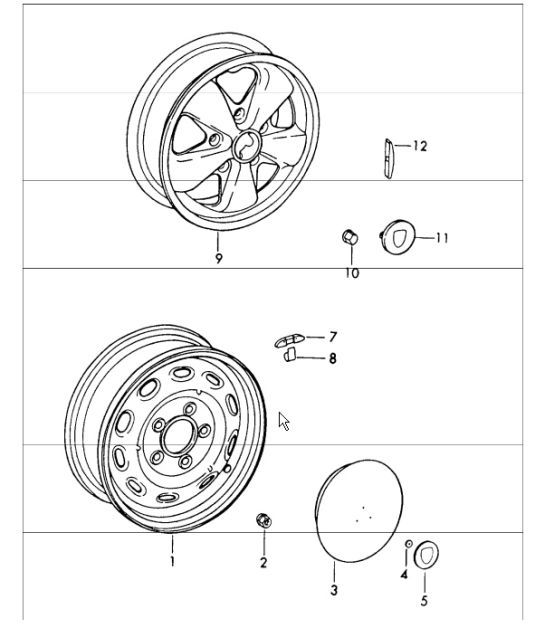 Diagram 601-00 Porsche Macan (95B) MK1 (2014-2018) Roues, Freins