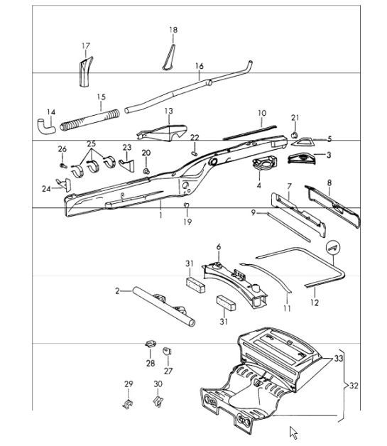 Diagram 801-15 Porsche Boxster 718 (982) 2017>> Carrosserie