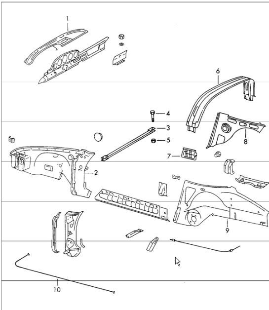 Diagram 801-25 Porsche Macan (95B) MK1 (2014-2018) Karosserie