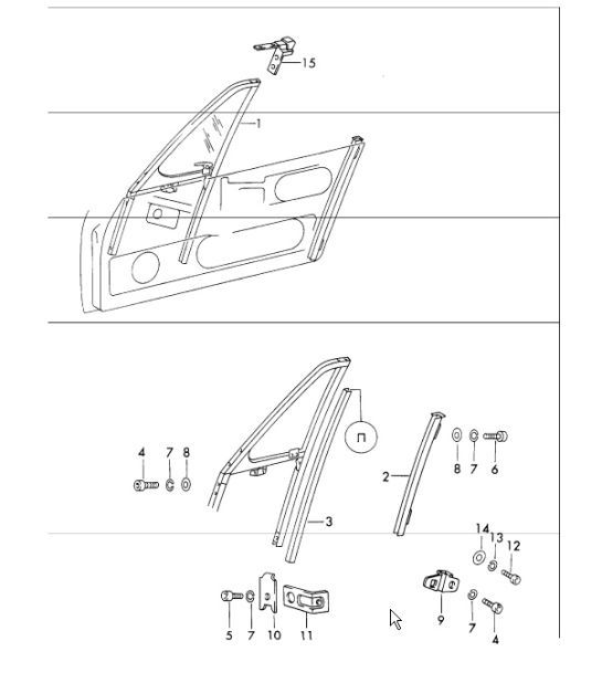 Diagram 804-25 Porsche Macan (95B) MK1 (2014-2018) Karosserie