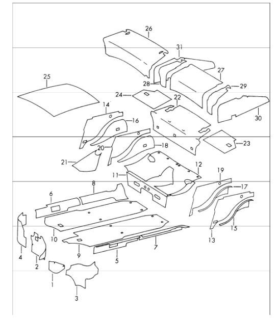 Diagram 807-50 Porsche 996 C4 3.4L 1997-08/01 Carrosserie