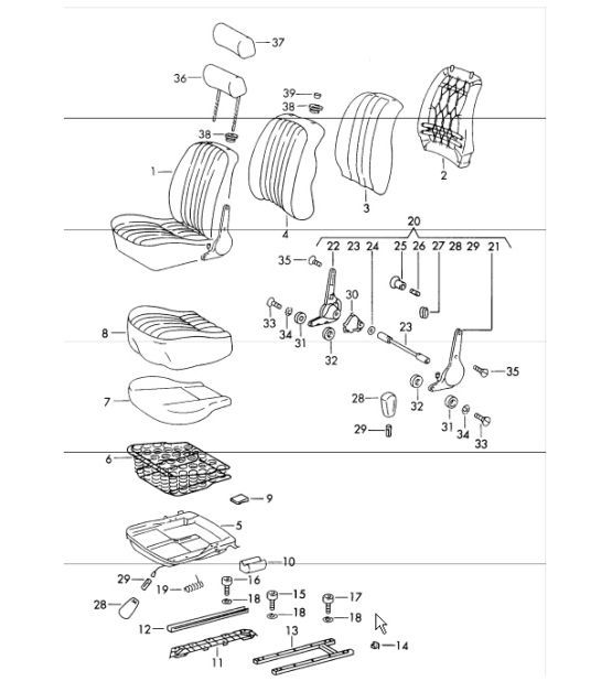Diagram 808-00 Porsche 997 MKII Carrera C2S 3.8L 2009-12 Carrosserie