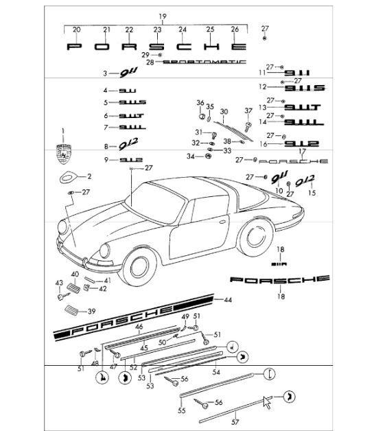 Diagram 810-00 Porsche Cayenne MK1 (955) 2003-2006 Carrocería