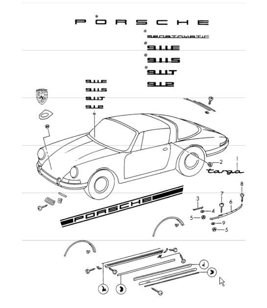Diagram 810-05 Porsche 993 (911) C2 1994-97 Carrosserie
