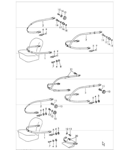 Diagram 812-00 Porsche 991.1 Carrera C2 3.4L (350 Bhp) 2012-16 Karosserie