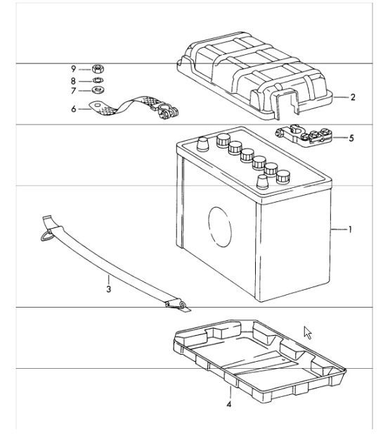Diagram 902-00 Porsche Cayman 2.7L 987C 2006-08 Équipement électrique