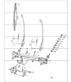 windscreen wiper system 911 1965-69