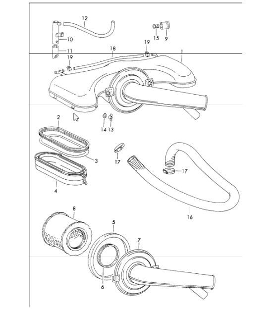 Diagram 106-00 Porsche 970.2 Panamera Turbo V8 Executive 2014-16 Moteur