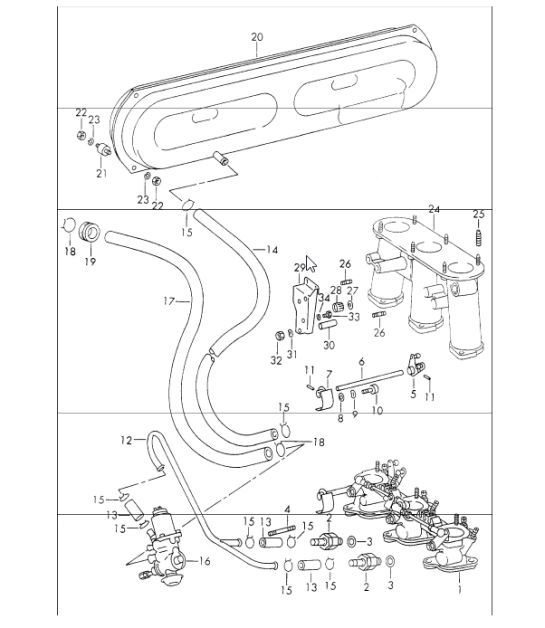 Diagram 107-50 Porsche 356 1950-55 Moteur