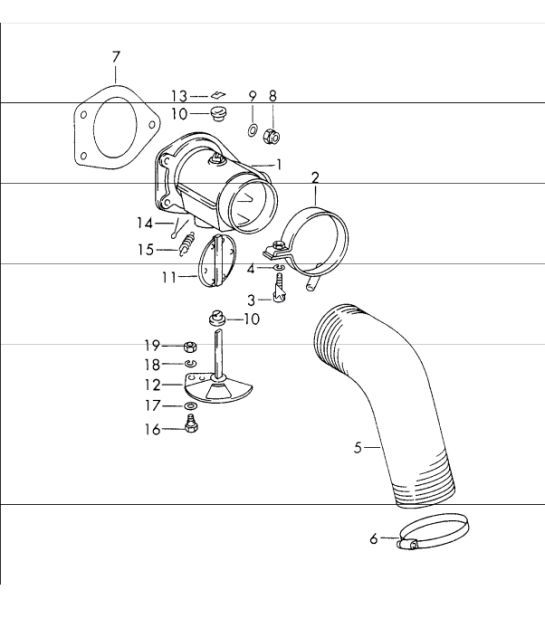 Diagram 202-00 Porsche Macan (95B) MK1 (2014-2018) Système de carburant, système d'échappement