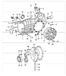 transmission case sportomatic TYP 925 for 911 T-E/E/S and CARRERA 2.7 and 911 T-K 1972 ONWARDS