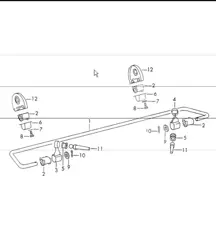 Estabilizador eje trasero para 911S, CARRERA 2.7 y 911 T/E:M 1970-73