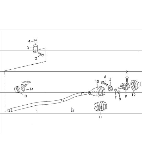 Diagram 701-15 Porsche Cayenne 9PA (955) 2003-2006 Système de levier manuel, groupe de pédales 