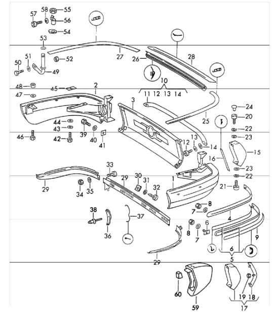 Diagram 802-05 Porsche 996 C2 3.4L 1997-08/01 Carrosserie