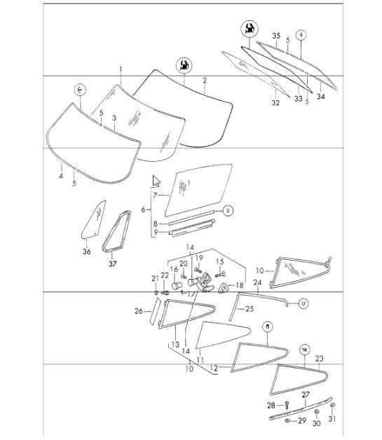 Diagram 805-00 Porsche Cayman 718C (982C) 2017>>  车身