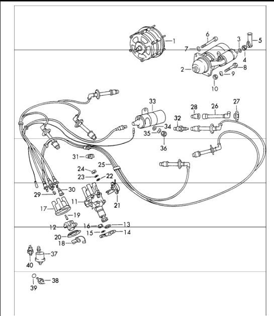 Diagram 901-00 Porsche 991 Flitzer Elektrische Ausrüstung
