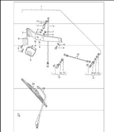 Rear window wiper for Right-Hand Drive cars 911 1970-73