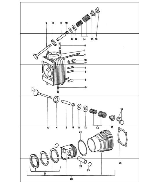 Diagram 103-00 Porsche 991 Carrera C2 3.4L (350 pk) Motor